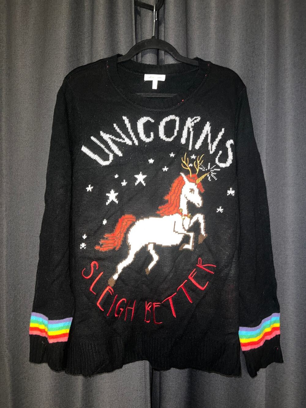 Ugly Christmas Sweater Xmas Size 1X Unicorn